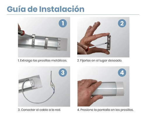 Tubo Led De 60cm Con Artefacto Integrado