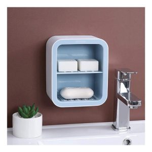 Jabonera Doble Piso Para Pared Con Drenaje Estante Para Baño: imagen 8
