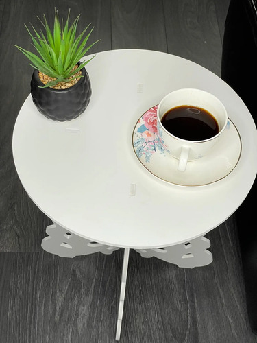 Mesa De Centro Redonda Con Diseño De Mariposas Moderna Deco