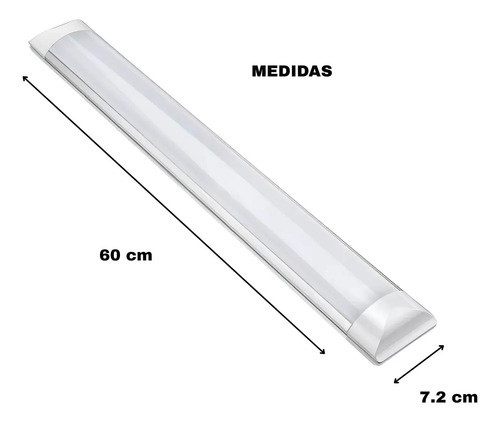 Tubo Led De 60cm Con Artefacto Integrado