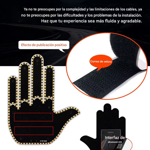 Luz Led Para Auto En Forma De Dedo Con Control Gesto De Mano