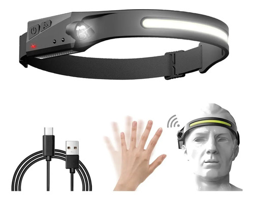 Linterna Frontal Luz Led Camping De Cabeza Para Minero Ultraligera Y Cómoda Alta Calidad Unilamp Blanco Negro