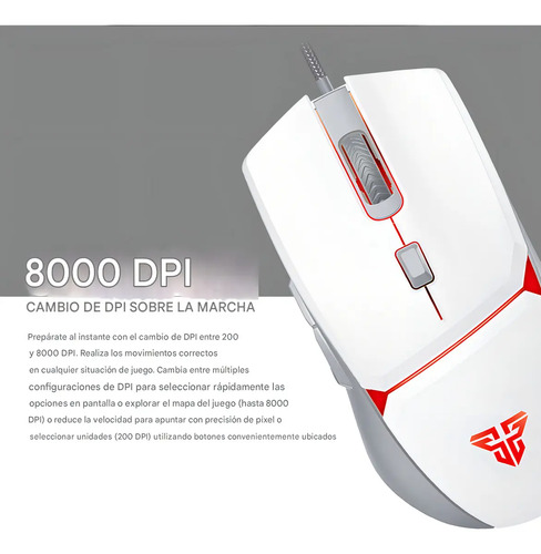 Mouse Gamer Vx7 Space, Iluminación Led, Everest, Ergonómico, Preciso, Ideal Para Juegos Y Esports, Alta Calidad Blanco