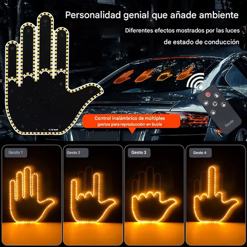 Luz Led Para Auto En Forma De Dedo Con Control Gesto De Mano