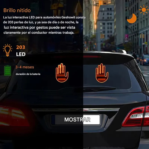 Luz Led Para Auto En Forma De Dedo Con Control Gesto De Mano