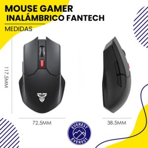 Mouse Gamer Inalámbrico Wg11 6 Botones, Everest, 2.4ghz, Rgb, Batería Recargable, Alta Calidad Negro: imagen 7