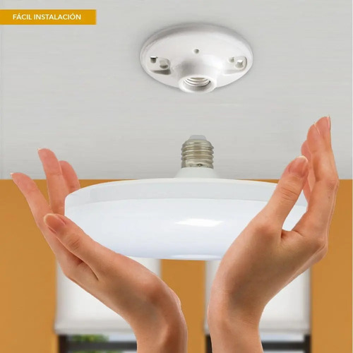 Plafón Led Luminaria 20w Con Rosca E27 Exterior E Interior (C)
