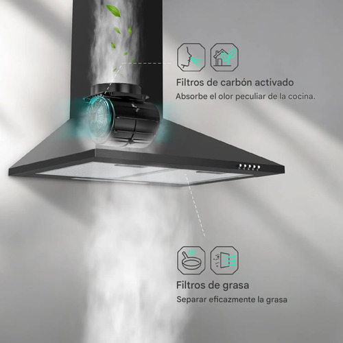 Extractor Campana D Cocina Goldtech Silencioso 3 Velocidades