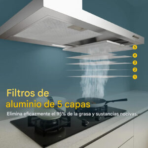 Extractor Campana D Cocina Goldtech Silencioso 3 Velocidades: imagen 17