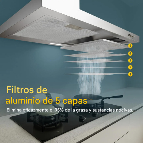 Extractor Campana D Cocina Goldtech Silencioso 3 Velocidades