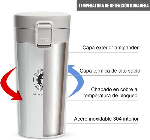 Vaso Térmico Everest Termic 380ml Con Tapa