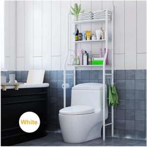 Estantes O Armario Mueble Organizador De Baño Inodoro Water Metal 3 Niveles De Estantes Impermeables Ahorrador De Espacio Alta Calidad Everest Blanco: imagen 2