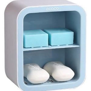 Jabonera Doble Piso Para Pared Con Drenaje Estante Para Baño: imagen 3