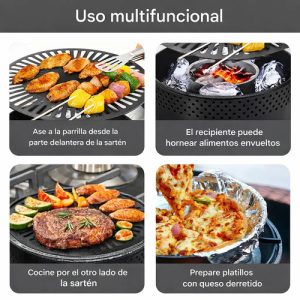 Parrilla Portátil De Carbón Para Interiores Y Exteriores, Barbacoa Compacta Sin Humo, Diseño Moderno, Black Mount, Ideal Para Casa, Balcón, Camping Y Reuniones Negro: imagen 4