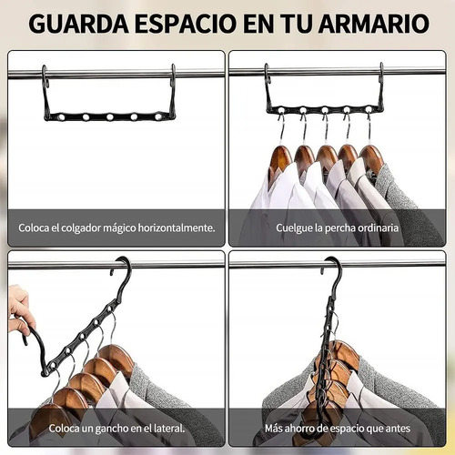 Set 2 Uni Organizador De Perchas De Plástico 5 En 1 Ropa (C)