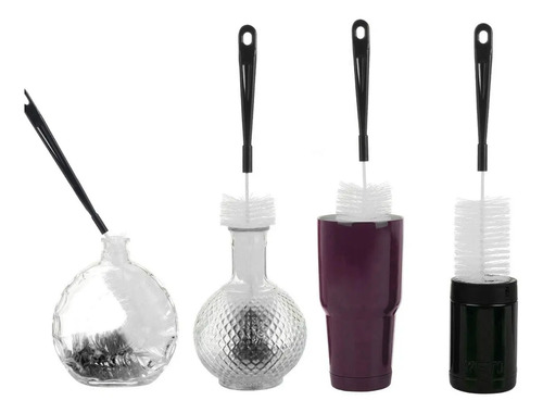 Cepillo De Limpieza Nylon Para Botellas O Vasos Set X 5 Pcs