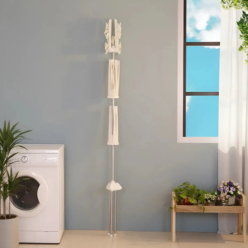 Tendedero Vertical Plegable 3 Niveles Giratorio Plegable Alto Para Interior O Exterior Alta Calidad Everest Blanco