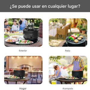 Parrilla Portátil De Carbón Para Interiores Y Exteriores, Barbacoa Compacta Sin Humo, Diseño Moderno, Black Mount, Ideal Para Casa, Balcón, Camping Y Reuniones Negro: imagen 3