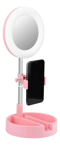 Espejo Plegable Doble Luz Led Usb/pilas Para Maquillaje