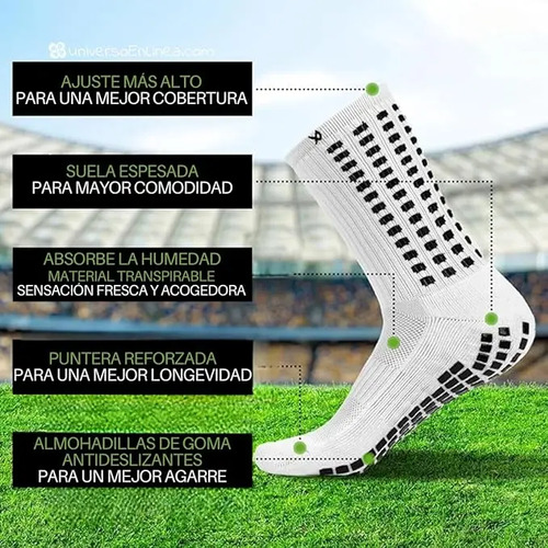 Set X3 Pares Medias Antideslizante Para Deporte Unisex Sport