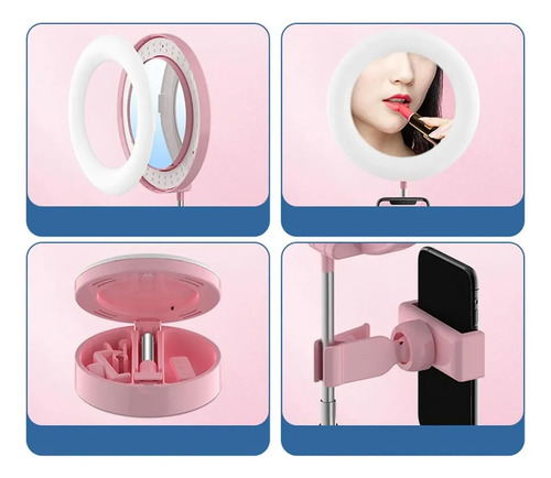 Espejo Plegable Doble Luz Led Usb/pilas Para Maquillaje