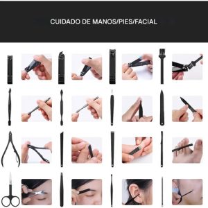 Set Manicura Y Pedicura Profesional 16 Piezas Con Estuche Compacto, Everest, 1 Unidad | Línea Cortauñas, Tijeras Y Accesorios Para Manos, Pies Y Facial (C): imagen 5