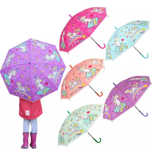 Paraguas Infantil Con Chifle Para Niños Diseños Para Lluvia