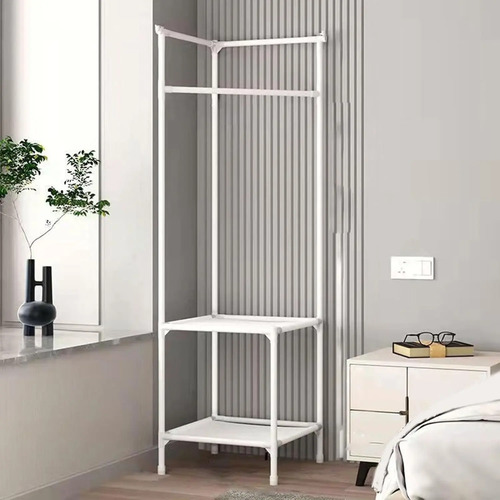 Rack Perchero Esquinero Organizador Deropa 2 Niveles Armable
