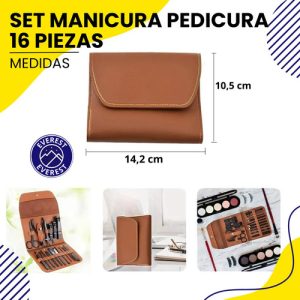 Set Manicura Y Pedicura Profesional 16 Piezas Con Estuche Compacto, Everest, 1 Unidad | Línea Cortauñas, Tijeras Y Accesorios Para Manos, Pies Y Facial (C): imagen 11