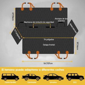 Protector De Asiento Trasero Auto Para Mascota Impermeable: imagen 4