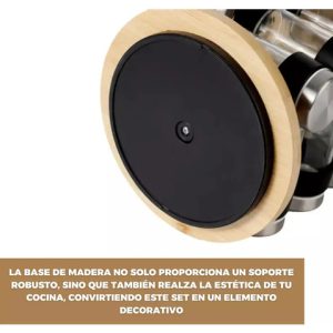 Especieros De Vidrio Con Base De Madera Y 12 Frascos: imagen 5