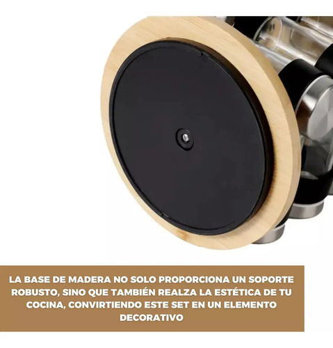Especieros De Vidrio Con Base De Madera Y 12 Frascos