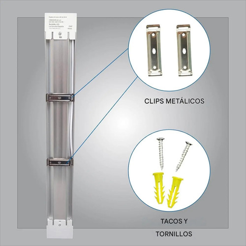 Tubo Led De 30cm Con Artefacto Integrado