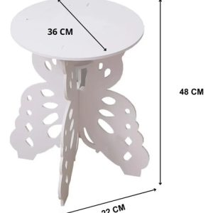 Mesa De Centro Redonda Con Diseño De Mariposas Moderna Deco: imagen 3