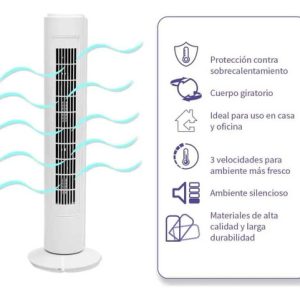 Ventilador De Torre Circulador Oscilante Portátil Silencioso: imagen 4