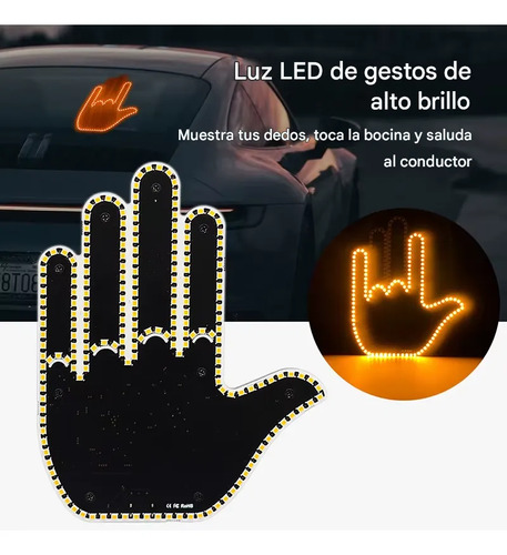 Luz Led Para Auto En Forma De Dedo Con Control Gesto De Mano