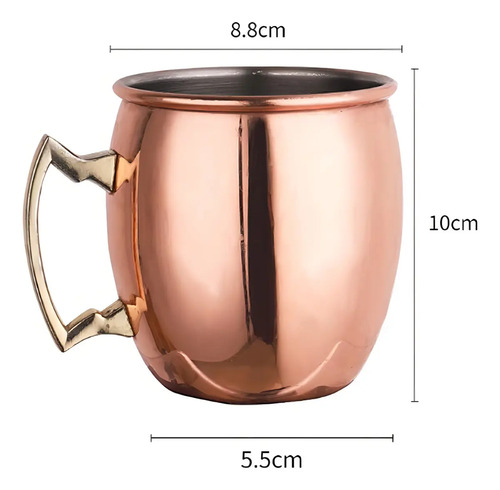 Taza Mug De 500 Ml Elegancia Y Funcionalidad En Cada Sorbo Color Cobre Cromado
