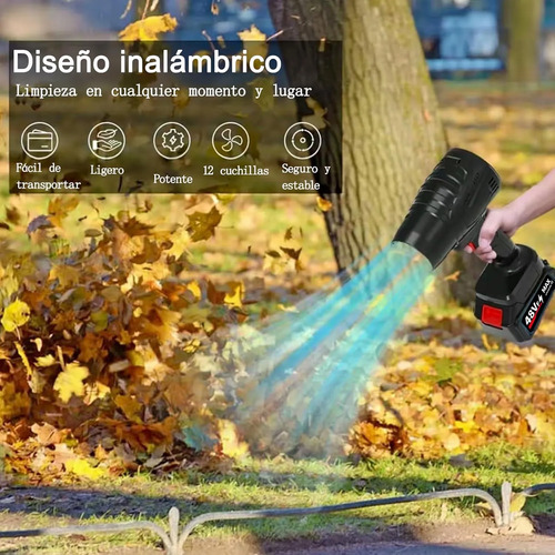 Soplador De Mano Portatil Recargable Con 2 Baterias Turbo (C)