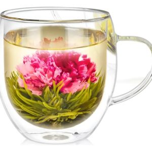 Taza De Vidrio Doble Pared 350ml Aislamiento Con Asa Té Café Color Transparente Doble Vidrio 250: imagen 1