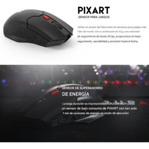 Mouse Gamer Inalámbrico Wg11 6 Botones, Everest, 2.4ghz, Rgb, Batería Recargable, Alta Calidad Negro: imagen 5