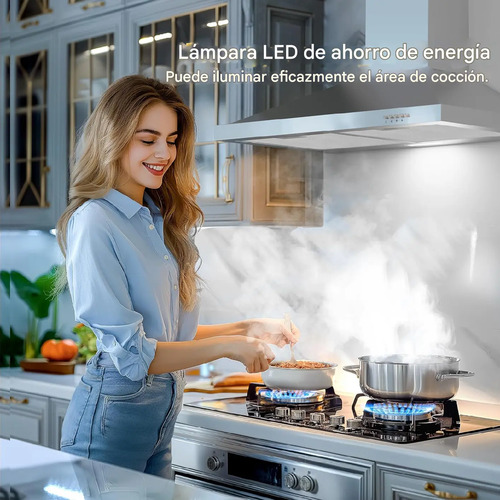 Extractor Campana D Cocina Goldtech Silencioso 3 Velocidades