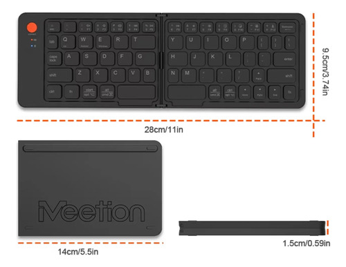 Teclado Plegable Bluetooth Inalámbrico Practico Cable Usb (C)