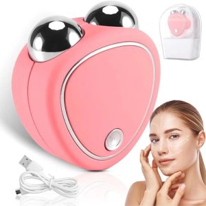 Masajeador Facial Microcorriente Ems + Vibración Sónica Everest, Rodillos Dobles Antiarrugas, Reafirmante Y Lifting Para Contorno Facial, Adiós Ojeras Y Líneas De Expresión, Portátil (C) Rosado: imagen 1