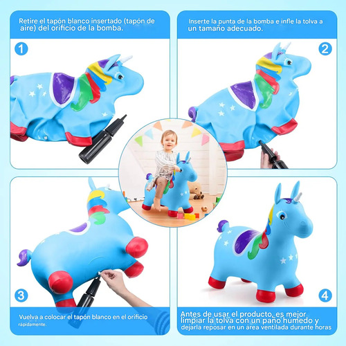 Unicornio Saltarin Inflable Burrito Inflable Para Niños (C)