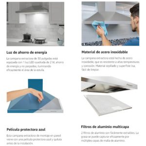 Extractor Campana D Cocina Goldtech Silencioso 3 Velocidades: imagen 18
