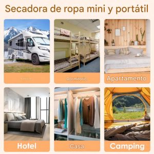 Secador De Ropa Portátil Con Temporizador Inteligente, Black Mount, Para El Hogar, Plegable Y Silencioso, Ideal Para Uso Diario, Alta Calidad: imagen 5