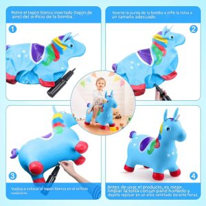 Unicornio Saltarin Inflable Burrito Inflable Para Niños (C): imagen 3
