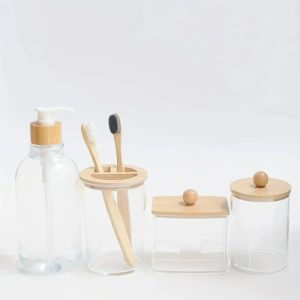 Set De Accesorios De Baño 4 Piezas, Everest | Diseño Moderno Y Funcional Para Mantener Tu Baño Ordenado Y Estético Transparente: imagen 6