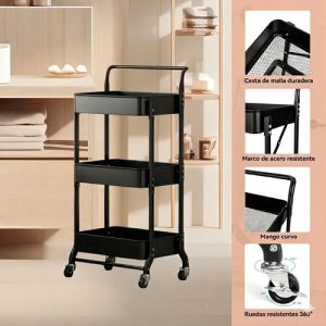 Carrito De Almacenamiento Plegable, Auxiliares Multiusos: imagen 8