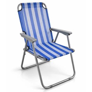 Silla De Playa Plegable Grande, Liviana Y Compacta, Everest, Ideal Para Playa, Jardín O Camping, Con Estructura Resistente Y Fácil De Transportar Azul: imagen 2